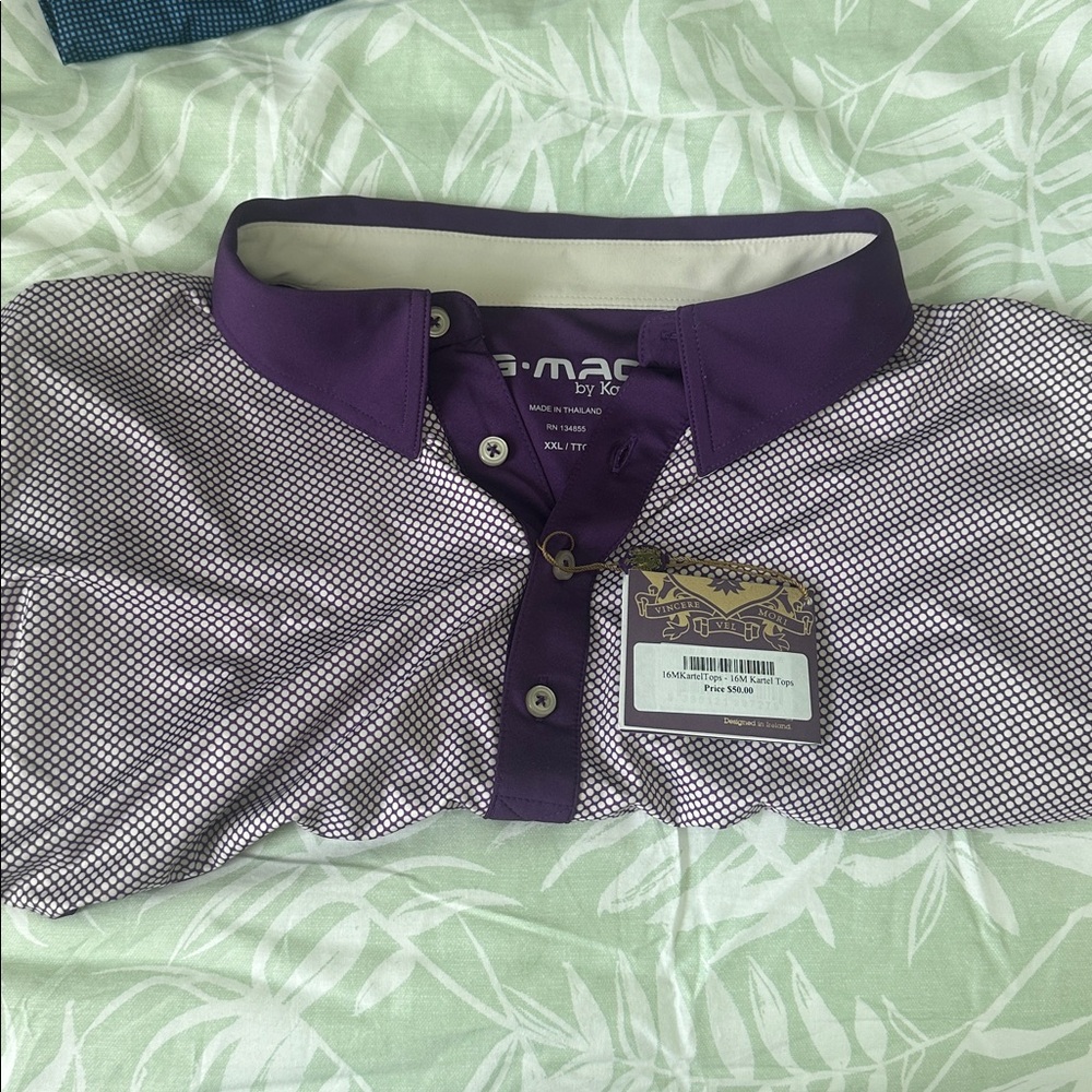 G MAC -Graeme McDowell Purple Patterned Polo